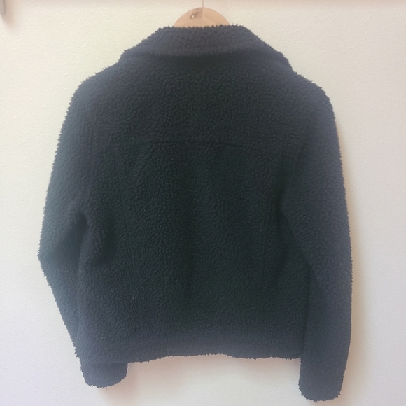 Hollister Women's Teddy Sherpa Trucker Jacket Black Size XS - Picture 2 of 6